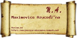 Maximovics Azucséna névjegykártya